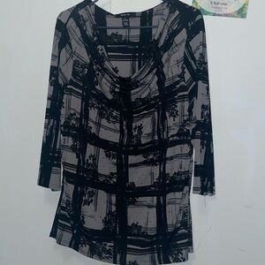 Elegant Black and Gray Women's Top